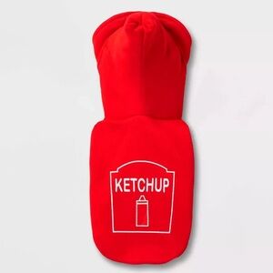 Hyde & Eek Boutique Ketchup Hoodie Dog Costume Size S Funny Pet Halloween Outfit